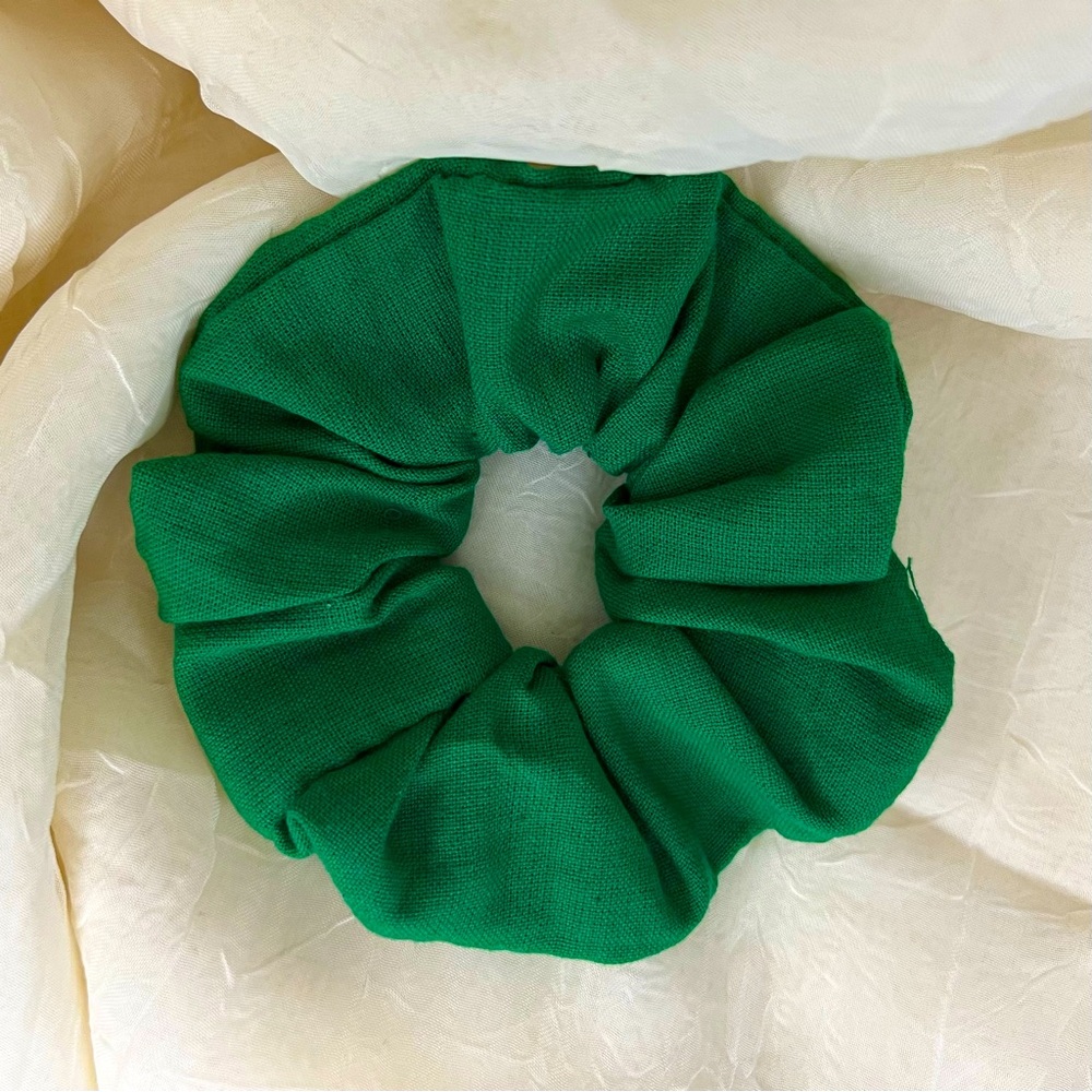 Scrunchie Hair Tie, Green, 100% Cotton